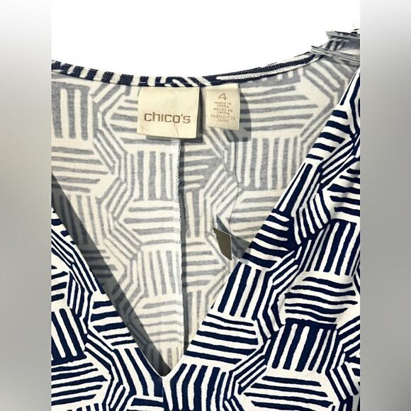 CHICOS MAXI DRESS Kimono Sleeve BRYN ETCHED Tile - Picture 5 of 7